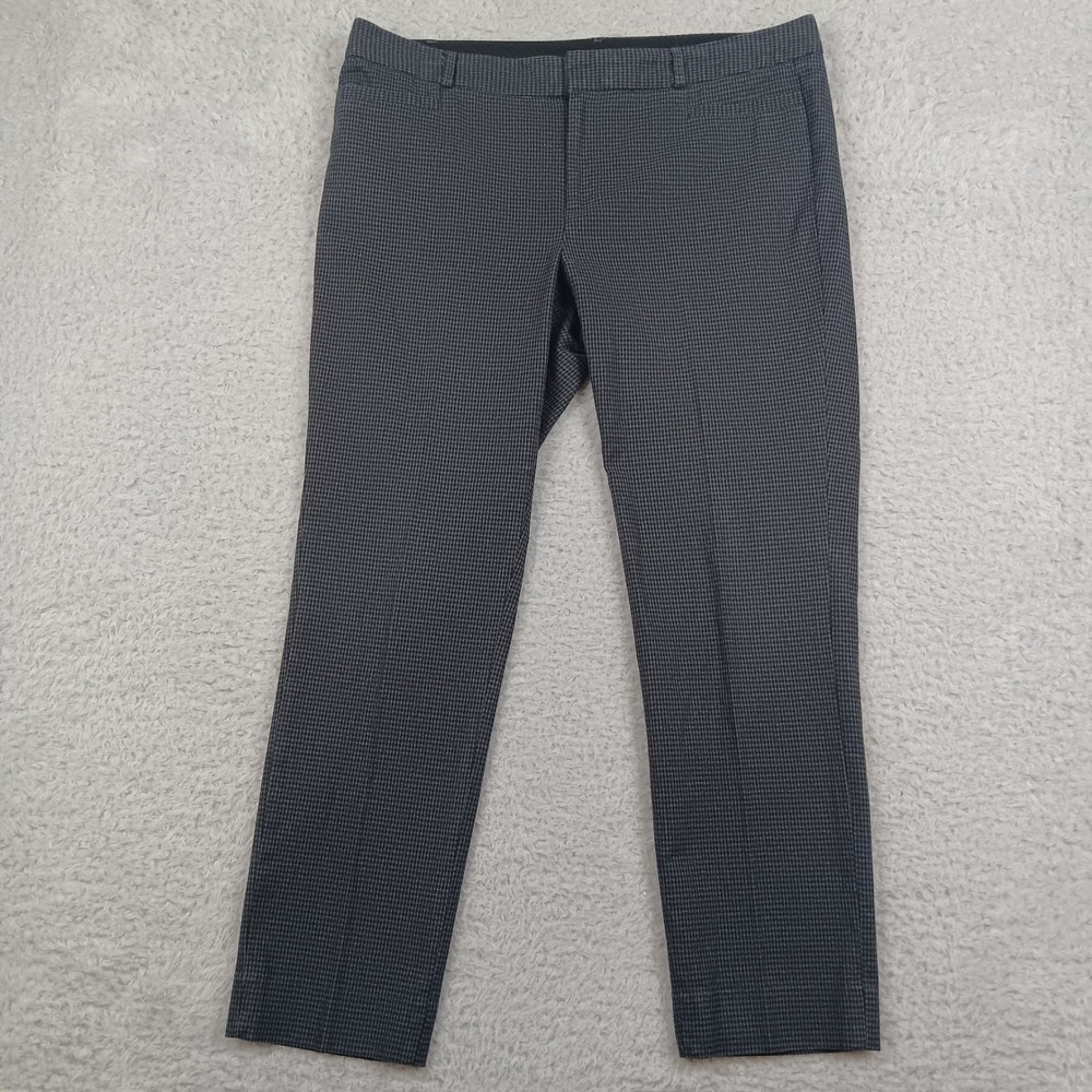 Banana Republic Dress Pant Sloan Fit Women 10 Navy Houndstooth Stretch